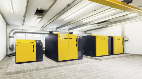 Kompresorska postaja družbe Kaeser Kompressoren v čistilni napravi odpadnih voda v Kitzingenu.