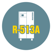 Družba Kaeser Kompressoren v svojih hladilnih sušilnikih uporablja hladilno sredstvo R-513A.