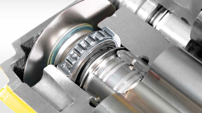 Puhala z vrtljivim batom z izredno robustnimi ležaji.