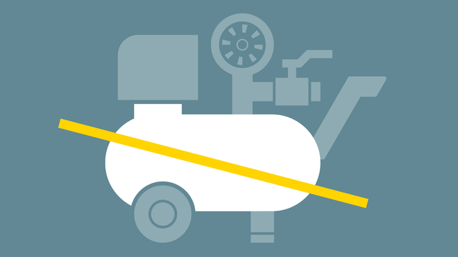 i.Comp 3 ne potrebuje posode za stisnjeni zrak.